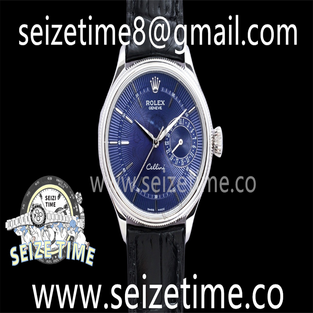 Cellini Date 50519 SS EWF 1:1 Best Edition Blue Dial on Leather Strap Asia 3165