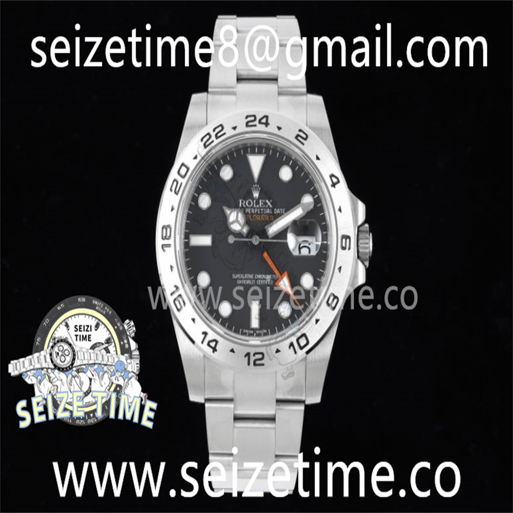 Explorer II 42mm 216570 Black 904L SS GSF 1:1 Best Edition Black Dial on Bracelet A3187