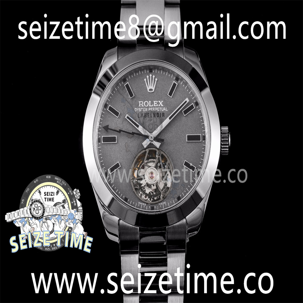 Milgauss 116400 Label Noir Tourbillon SS JBF Best Edition Black Dial on SS Bracelet A3131