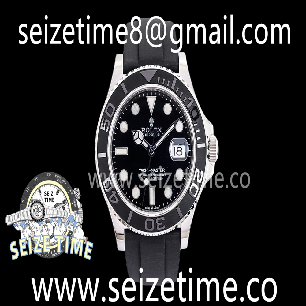 Yacht-Master 42mm 226659 SS EWF 1:1 Best Edition Black Dial on Rubber Strap A3235