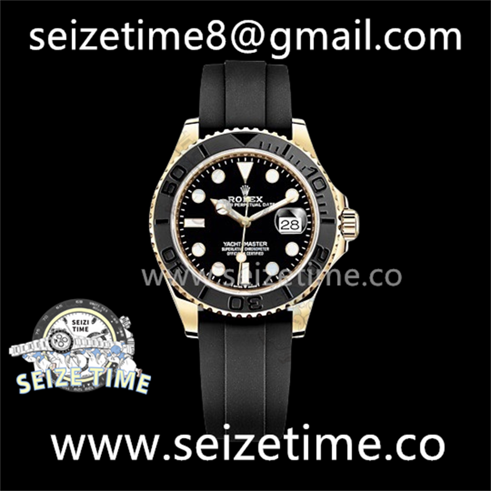 Yacht-Master 42mm 226658 YG WF 1:1 Best Edition Black Dial on Rubber Strap VR3235