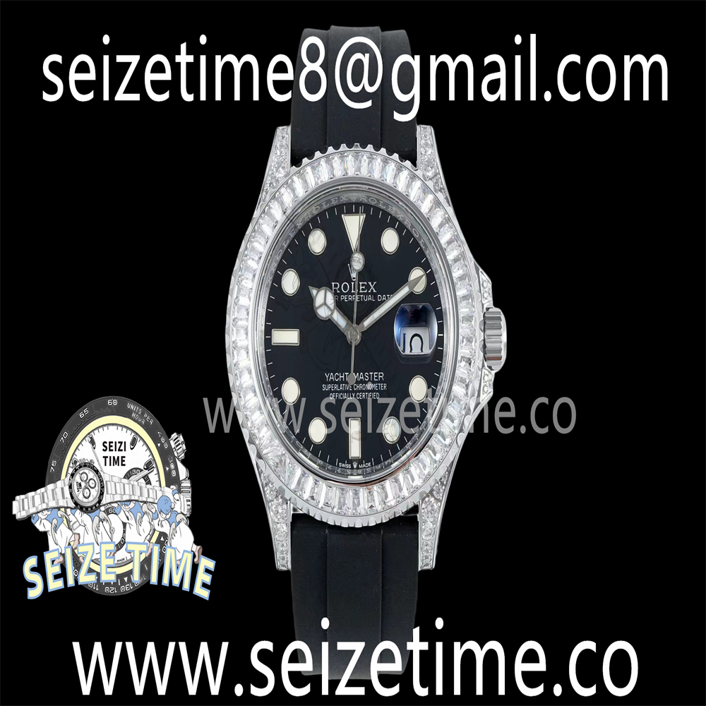 Yacht-Master 42mm 226659 JVSF 1:1 Best Edition Diamonds Bezel on Black Rubber Strap VR3235