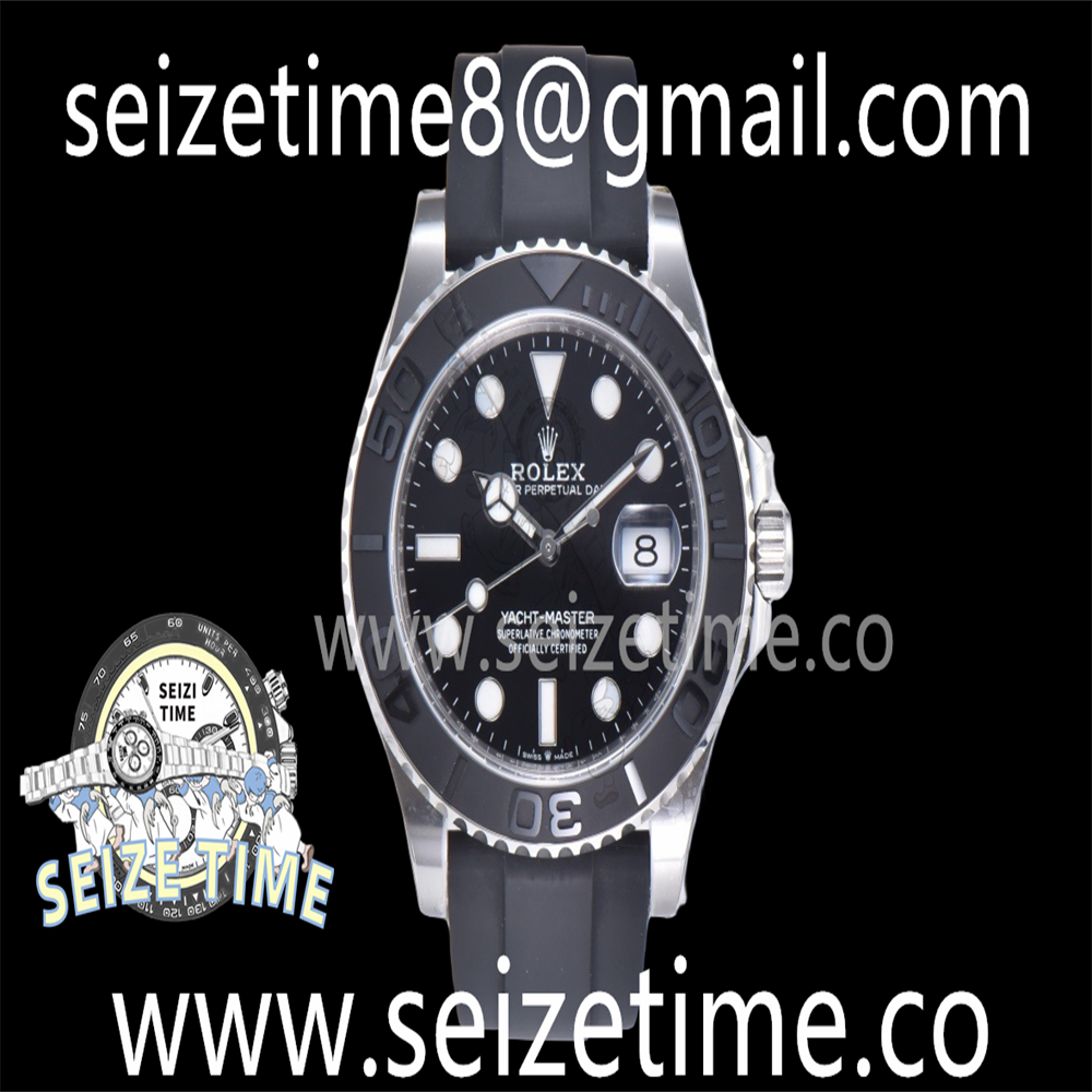 Yacht-Master 42mm 226658 Clean Factory 1:1 Best Edition 3D Black Ceramic Bezel on Oysterflex Strap VR3235