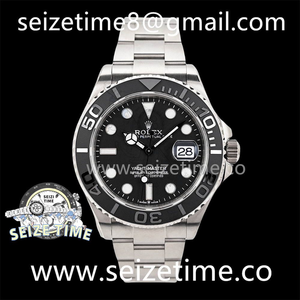 Yacht-Master 226627 42mm TI EWF 1:1 Best Edition Black Dial Dots on TI Bracelet A3235