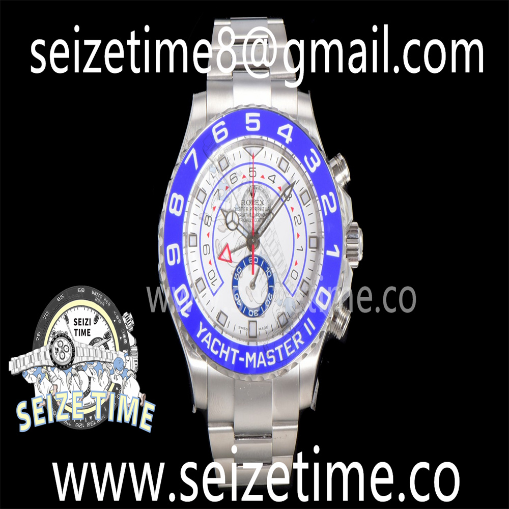 YachtMaster II 116689 SS KF 1:1 Best Edition Blue Ceramic Bezel White Dial on SS Bracelet A7750