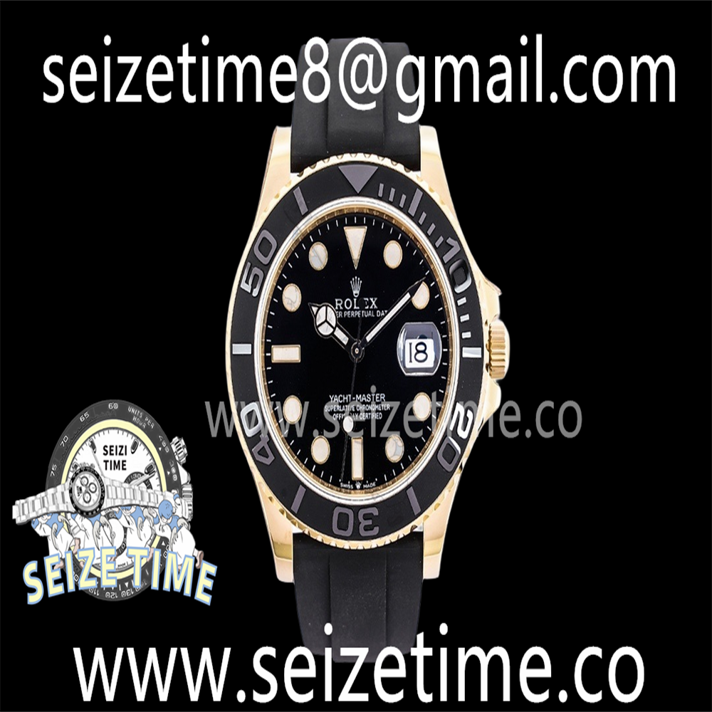 Yacht-Master 116655 RG EWF Best Edition Black Ceramic Bezel on Oysterflex Rubber Strap A3235