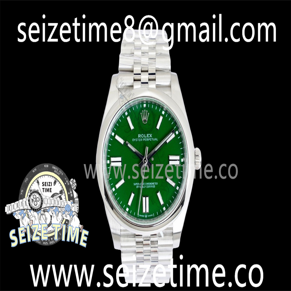 Oyster Perpetual 41mm 124300 EWF Best Edition Green Dial on SS Jubilee Bracelet A3230