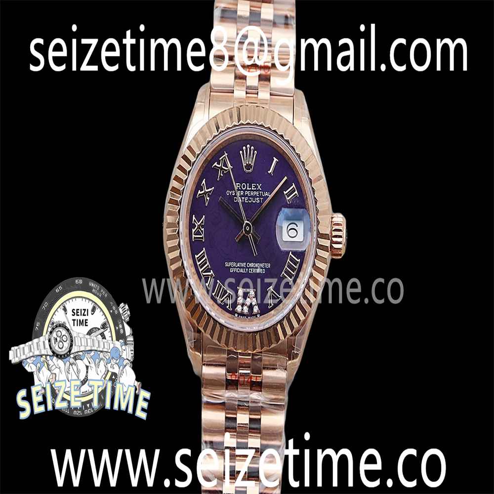 Datejust 28mm 904L RG TWSF Purple Dial on RG Jubilee Bracelet
