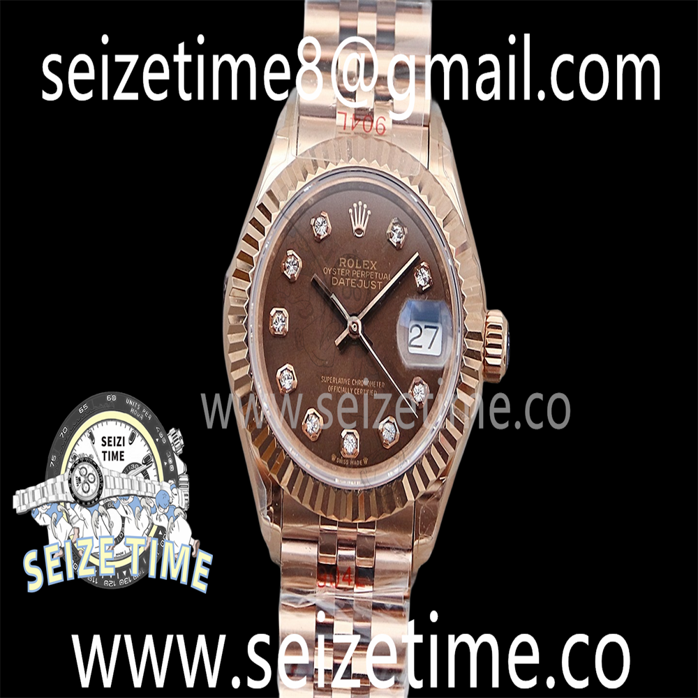 Datejust 28mm 904L RG TWSF Brown Dial on RG Jubilee Bracelet