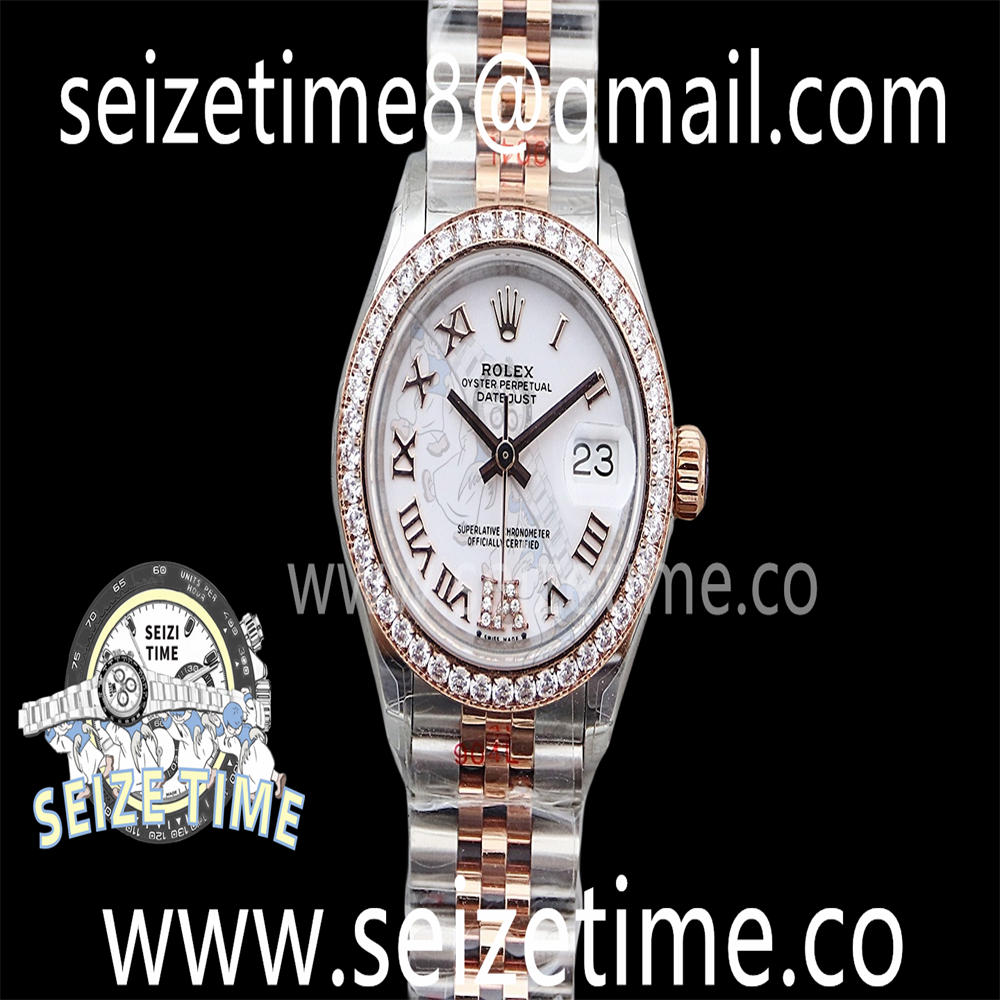 Datejust 28mm 904L RG/SS TWSF White Dial Diamonds Bezel on RG/SS Jubilee Bracelet