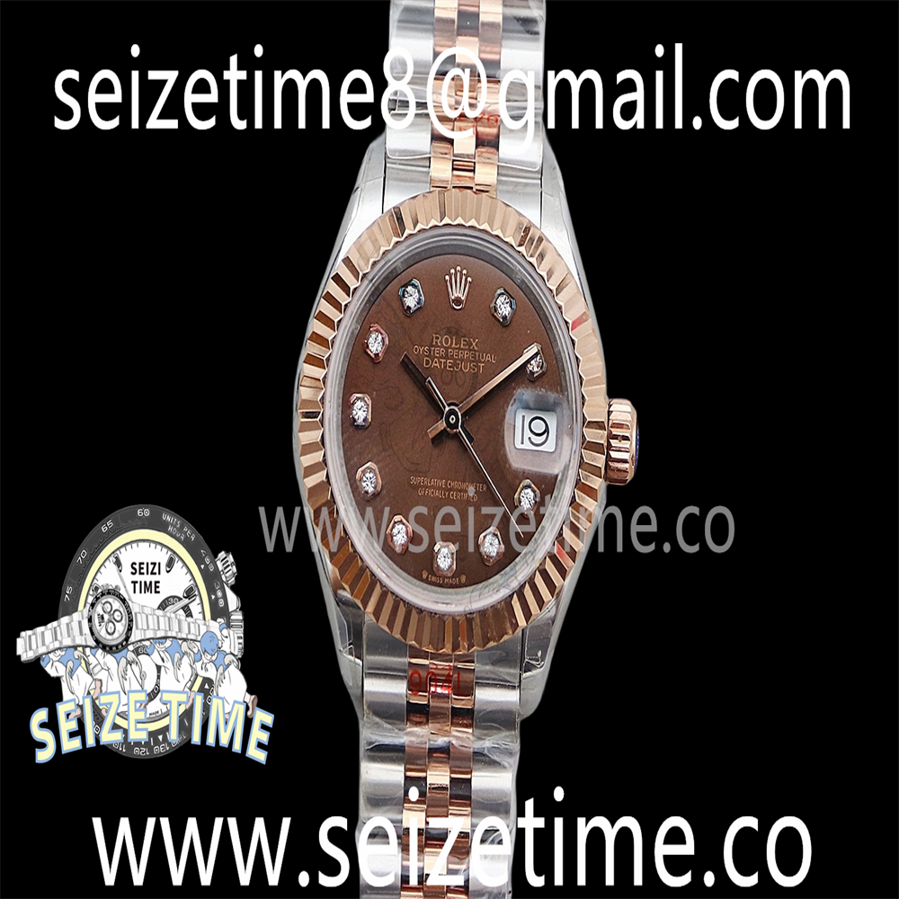 Datejust 28mm 904L RG/SS TWSF Brown Dial on RG/SS Jubilee Bracelet
