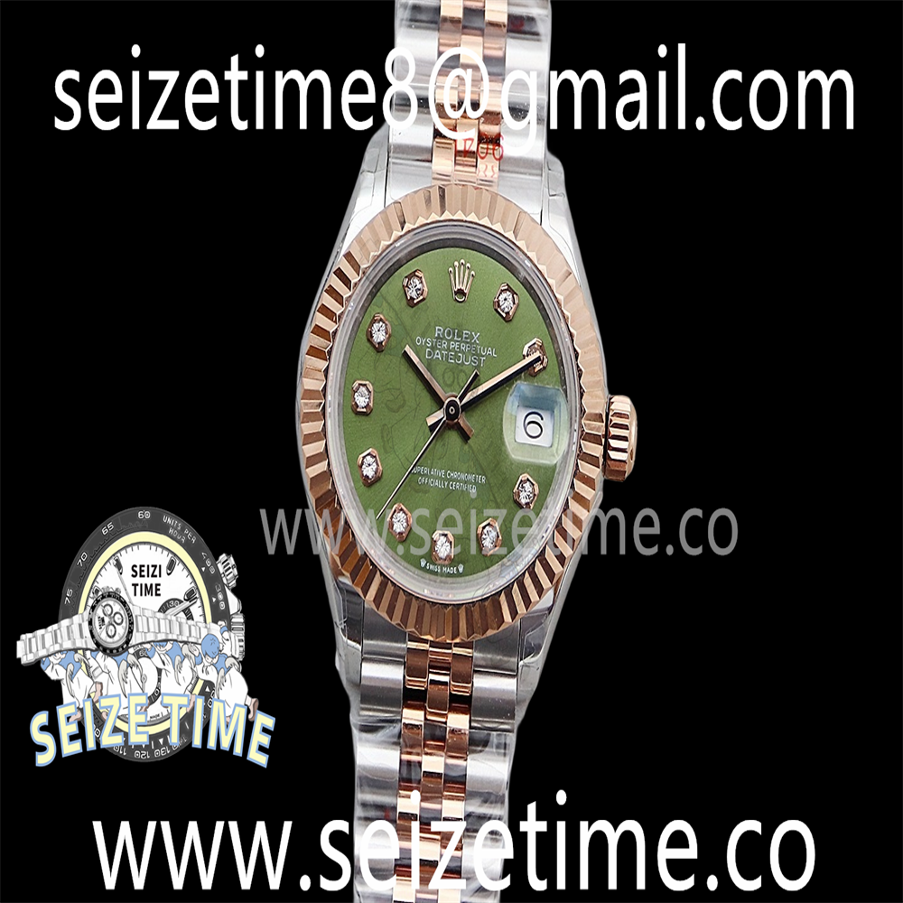 Datejust 28mm 904L RG/SS TWSF Green Dial on RG/SS Jubilee Bracelet