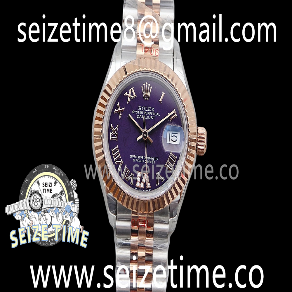 Datejust 28mm 904L RG/SS TWSF Purple Dial on RG/SS Jubilee Bracelet