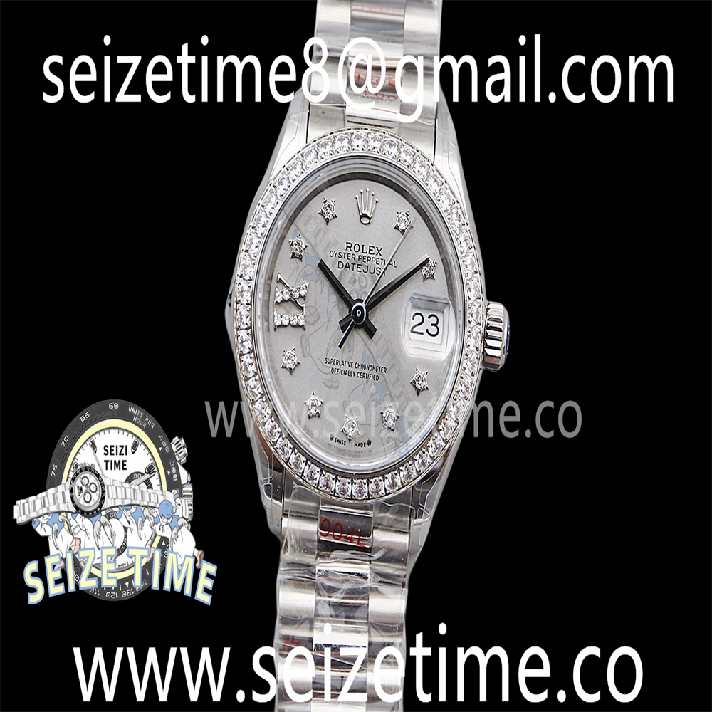 Datejust 28mm 904L SS TWSF Silver Dial Diamonds Bezel on SS Bracelet