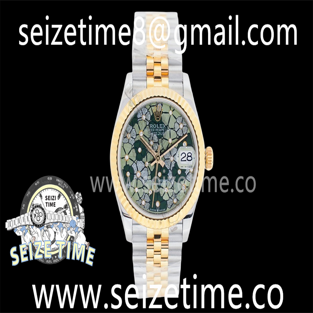 Datejust 31mm YG/SS EWF Best Edition Green Flowery Dial on YG/SS Jubilee Bracelet A2268