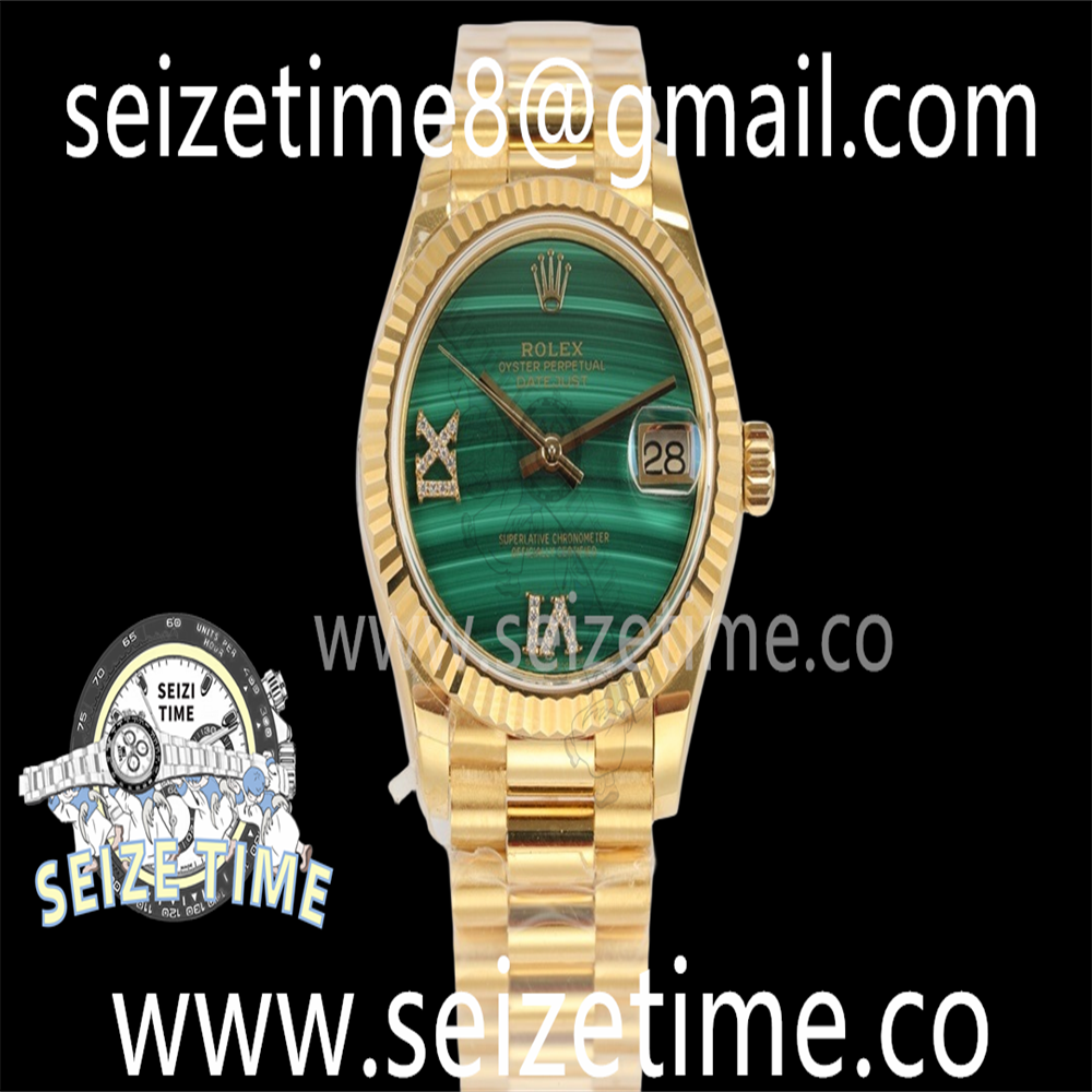 Datejust 31mm YG EWF Best Edition Malachite Green Dial on YG President Bracelet A2268