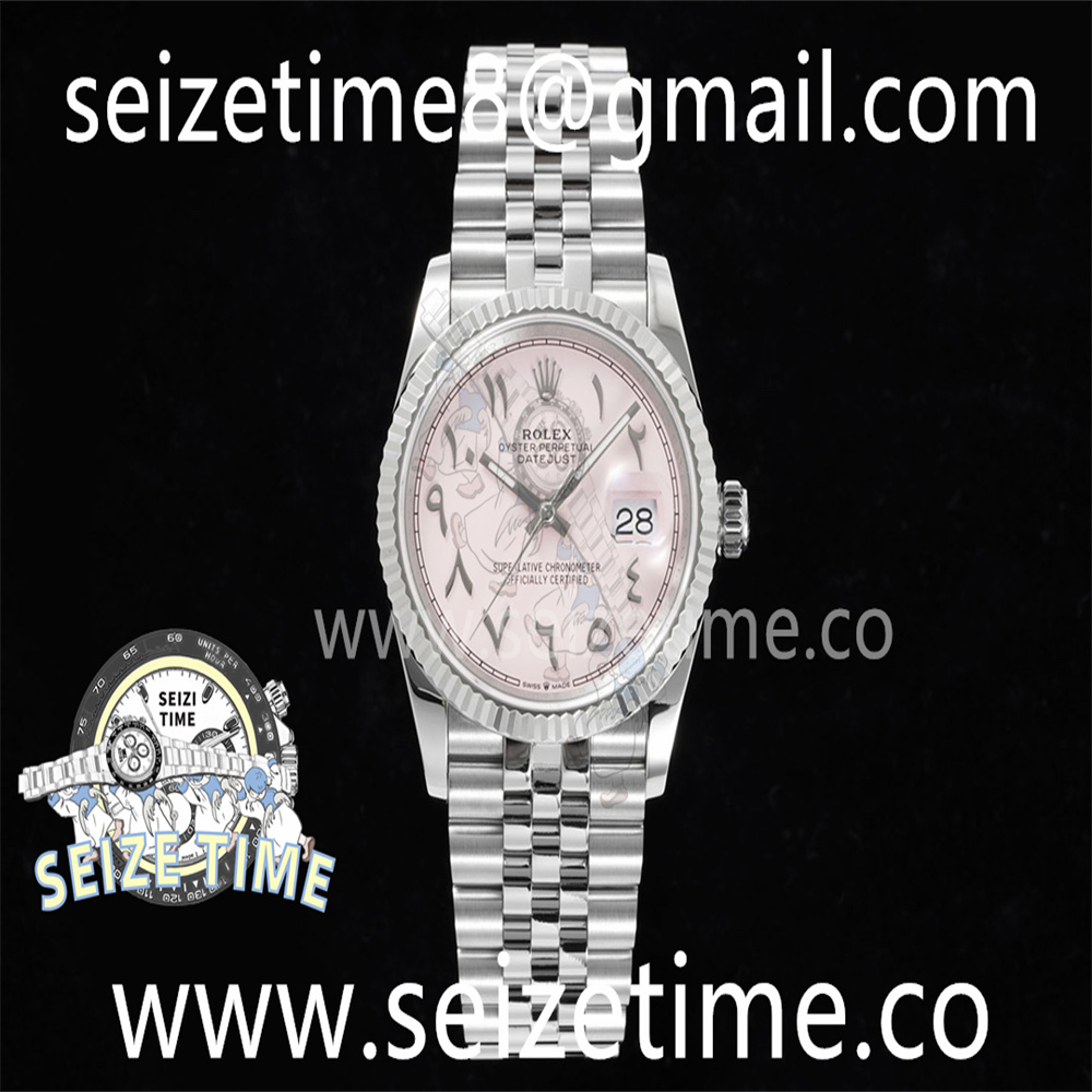 DateJust 36 126234 DIWF 1:1 Best Edition 904L Steel Pink Dial Arabic Marker on Jubilee Bracelet SA3235