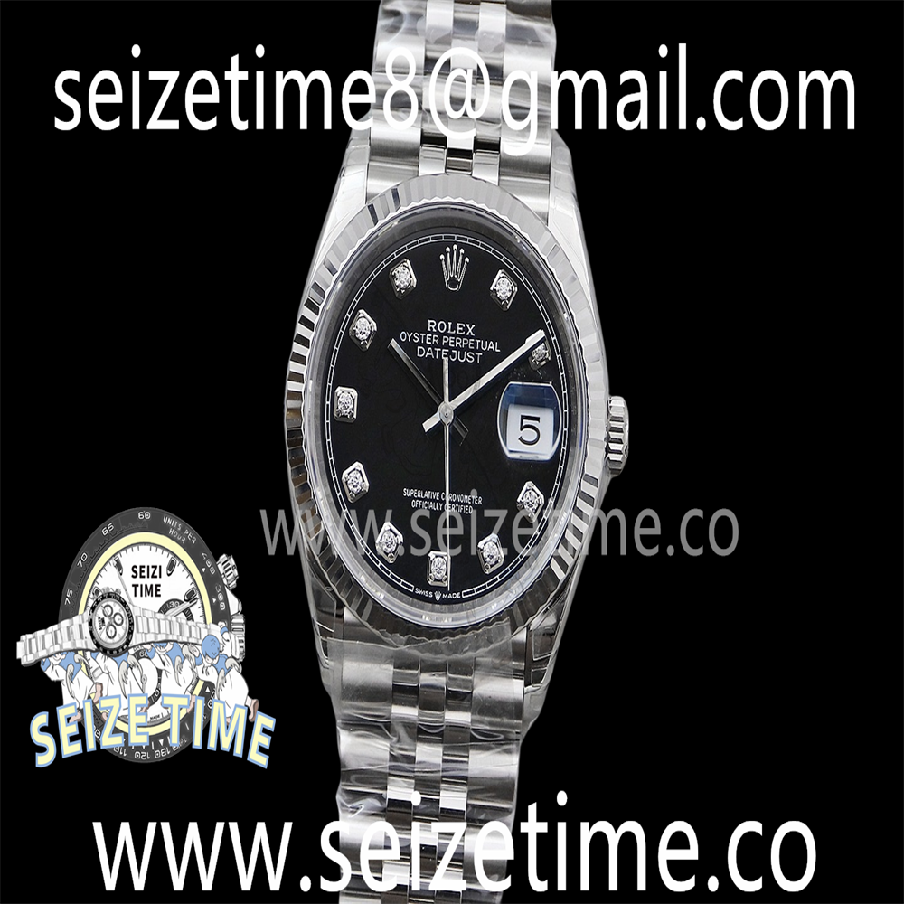 DateJust 36 SS 126234 VSF 1:1 Best Edition 904L Steel Black Diamonds Dial on Jubilee Bracelet VS3235