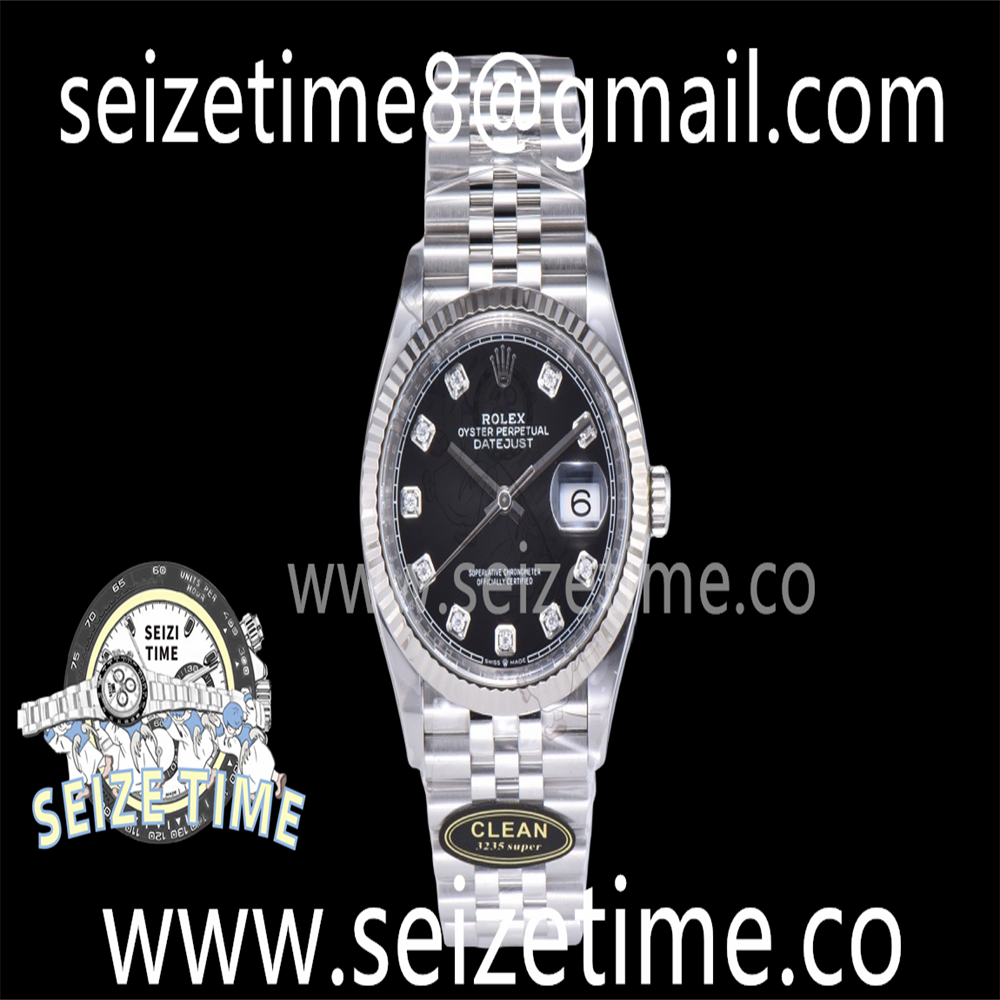 DateJust 36 126234 Clean 1:1 Best Edition 904L Steel Black Diamonds Dial on Jubilee Bracelet VR3235