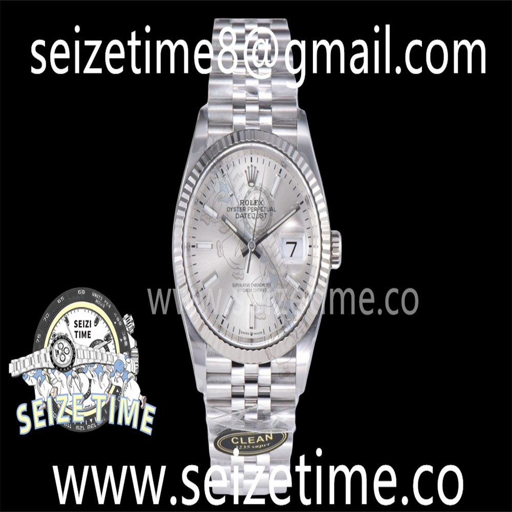 DateJust 36 126234 Clean 1:1 Best Edition 904L Steel Silver Stick Dial on Jubilee Bracelet VR3235