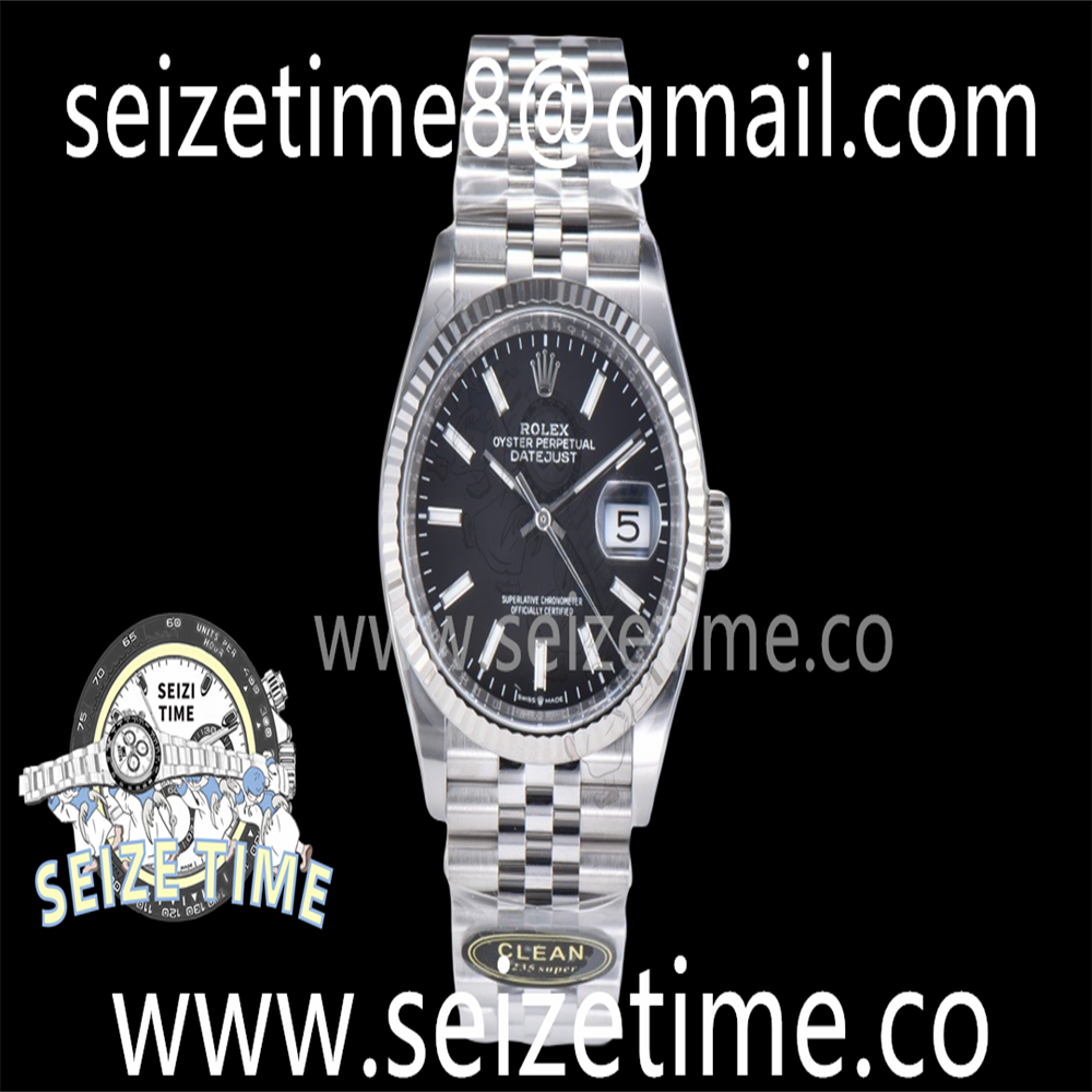 DateJust 36 126234 Clean 1:1 Best Edition 904L Steel Black Stick Dial on Jubilee Bracelet VR3235