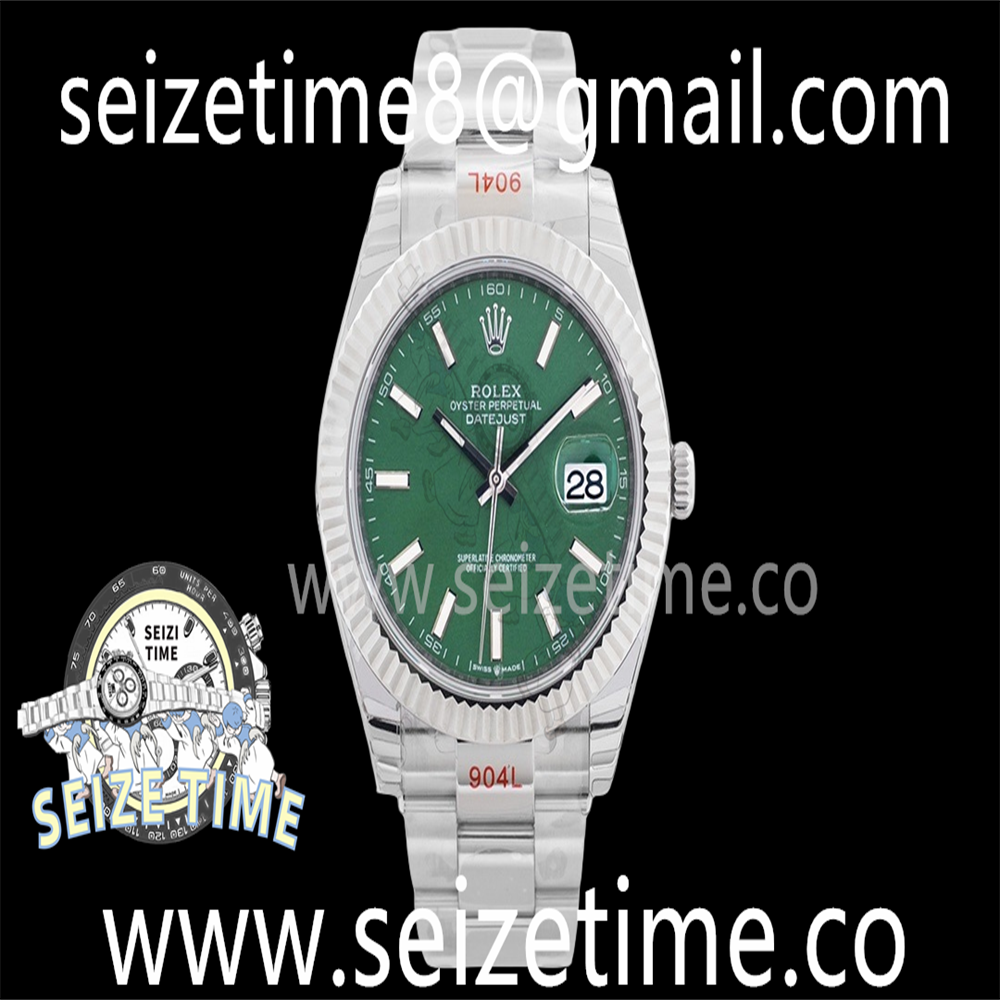 Datejust 41mm 126334 SS EWF Best Edition Green Dial on SS Oyster Bracelet A3235