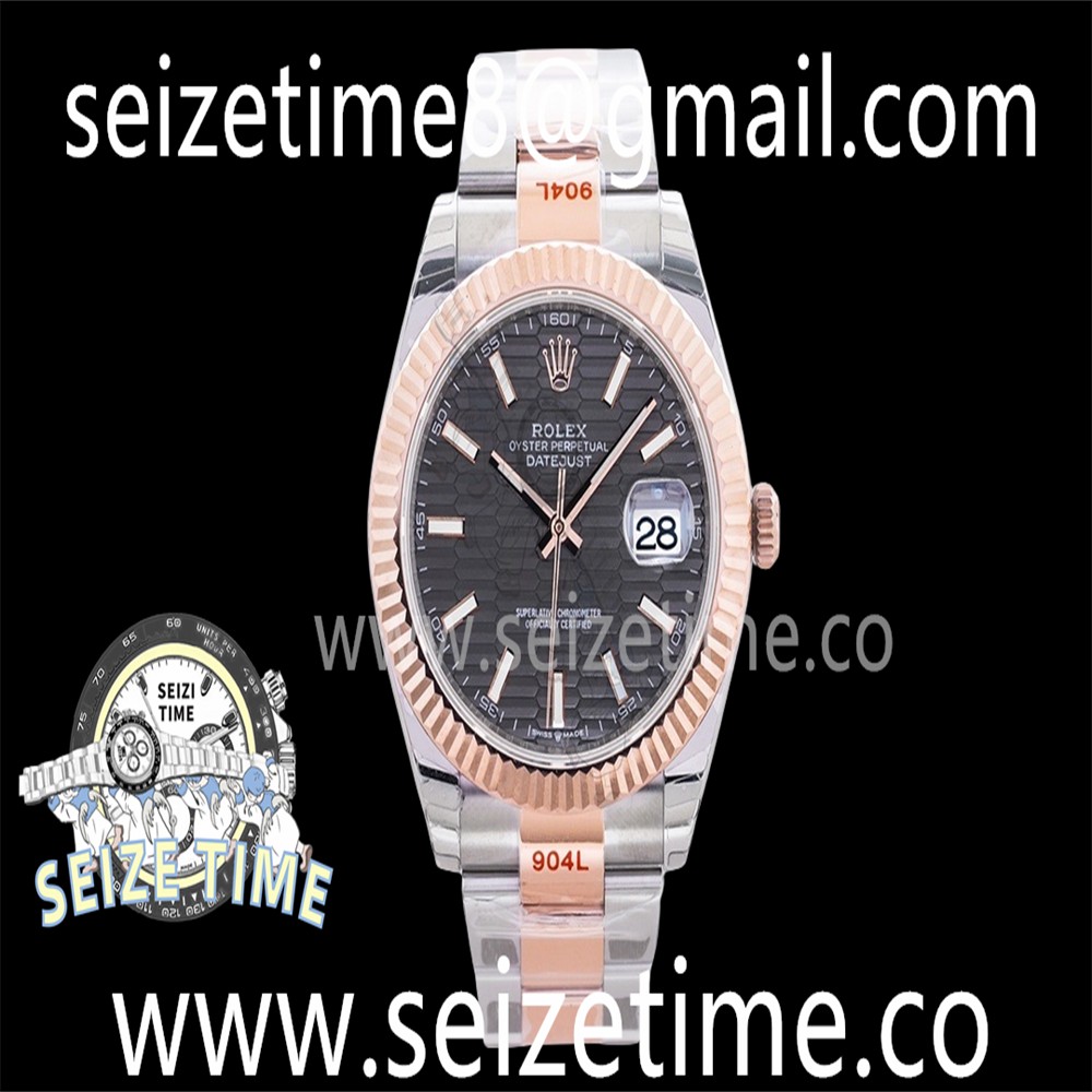 Datejust 41mm 126331 SS/RG EWF Best Edition Grey Fluted Dial on SS/RG Oyster Bracelet A3235