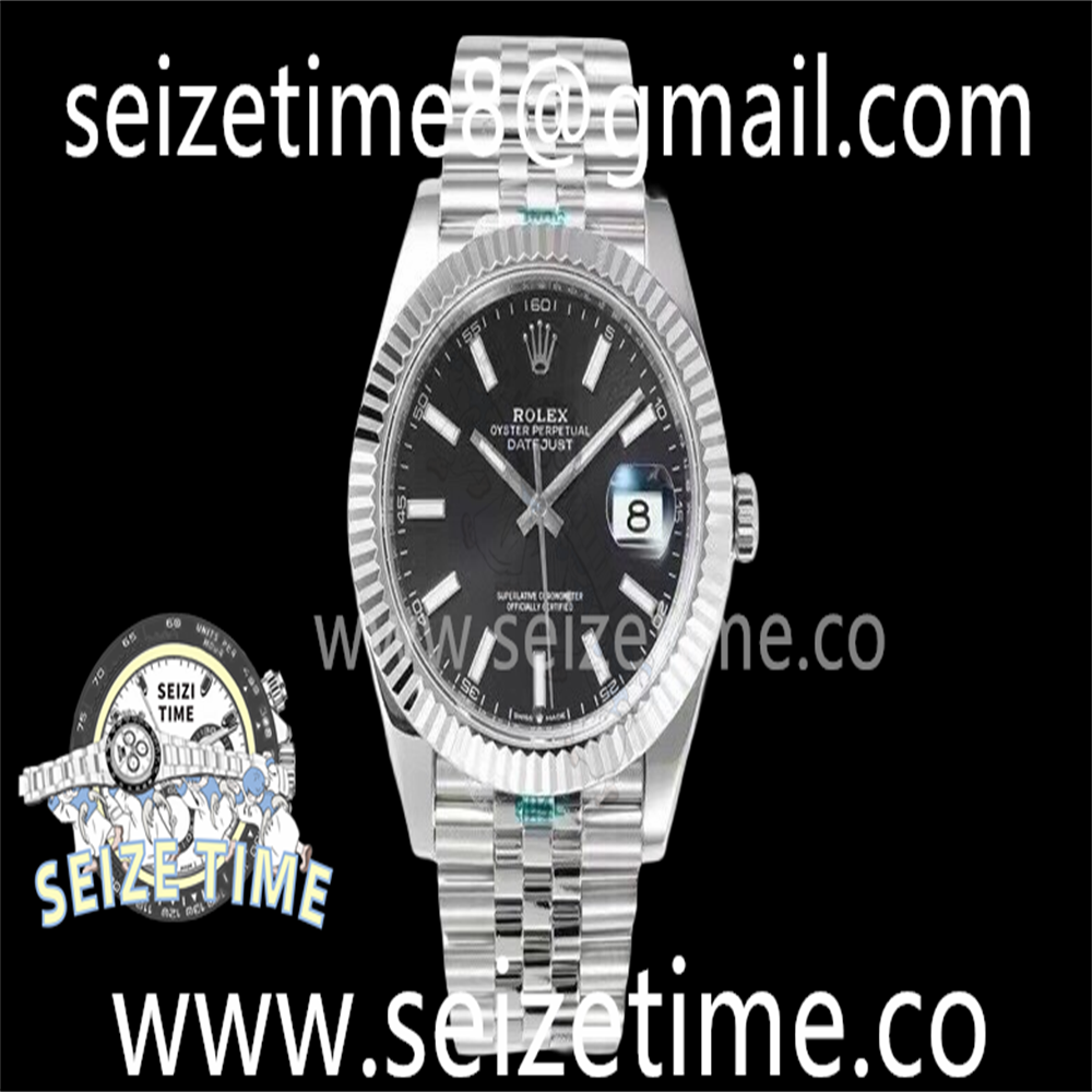 DateJust 41 126334 ZF 1:1 Best Edition 904L Steel Black Dial Stick Marker on Jubilee Bracelet A2824