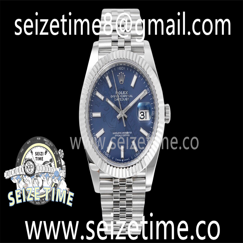 DateJust 41 126334 ZF 1:1 Best Edition 904L Steel Blue Dial Stick Marker on Jubilee Bracelet A2824