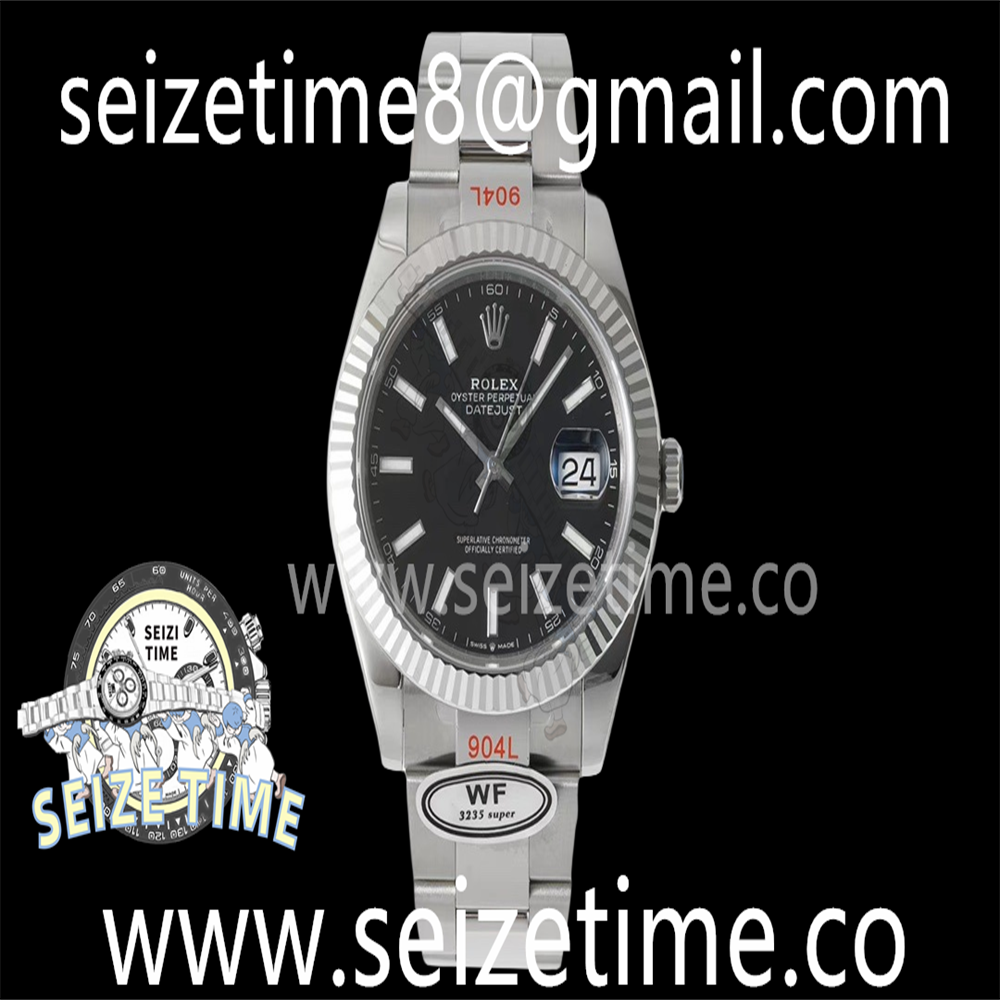 DateJust 41 126334 WF 1:1 Best Edition 904L Steel Black Stick Dial on Oyster Bracelet VR3235