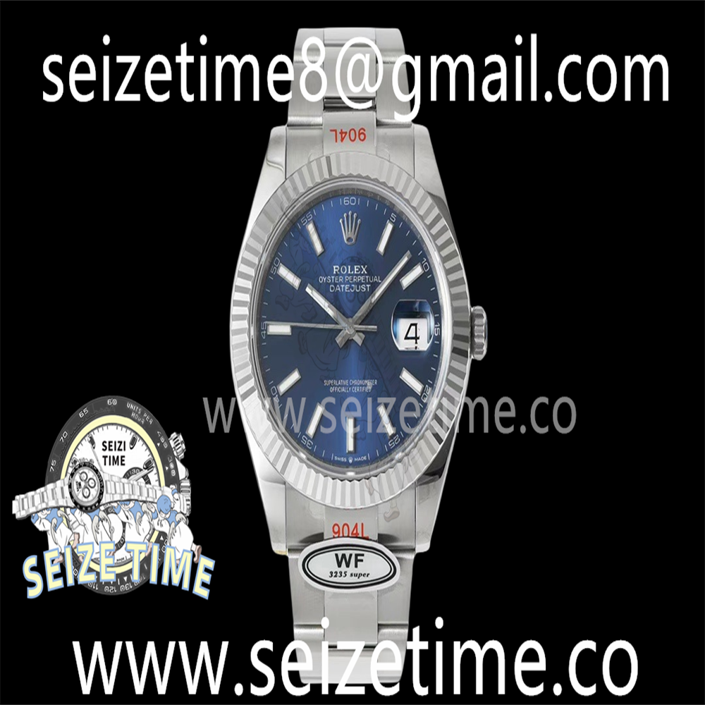 DateJust 41 126334 WF 1:1 Best Edition 904L Steel Blue Stick Dial on Oyster Bracelet VR3235