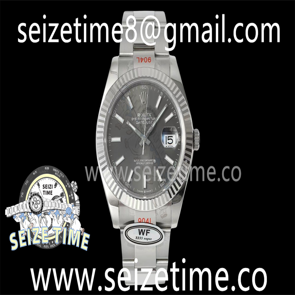 DateJust 41 126334 WF 1:1 Best Edition 904L Steel Gray Stick Dial on Oyster Bracelet VR3235