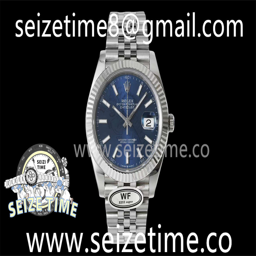 DateJust 41 126334 WF 1:1 Best Edition 904L Steel Blue Stick Dial on Jubilee Bracelet VR3235