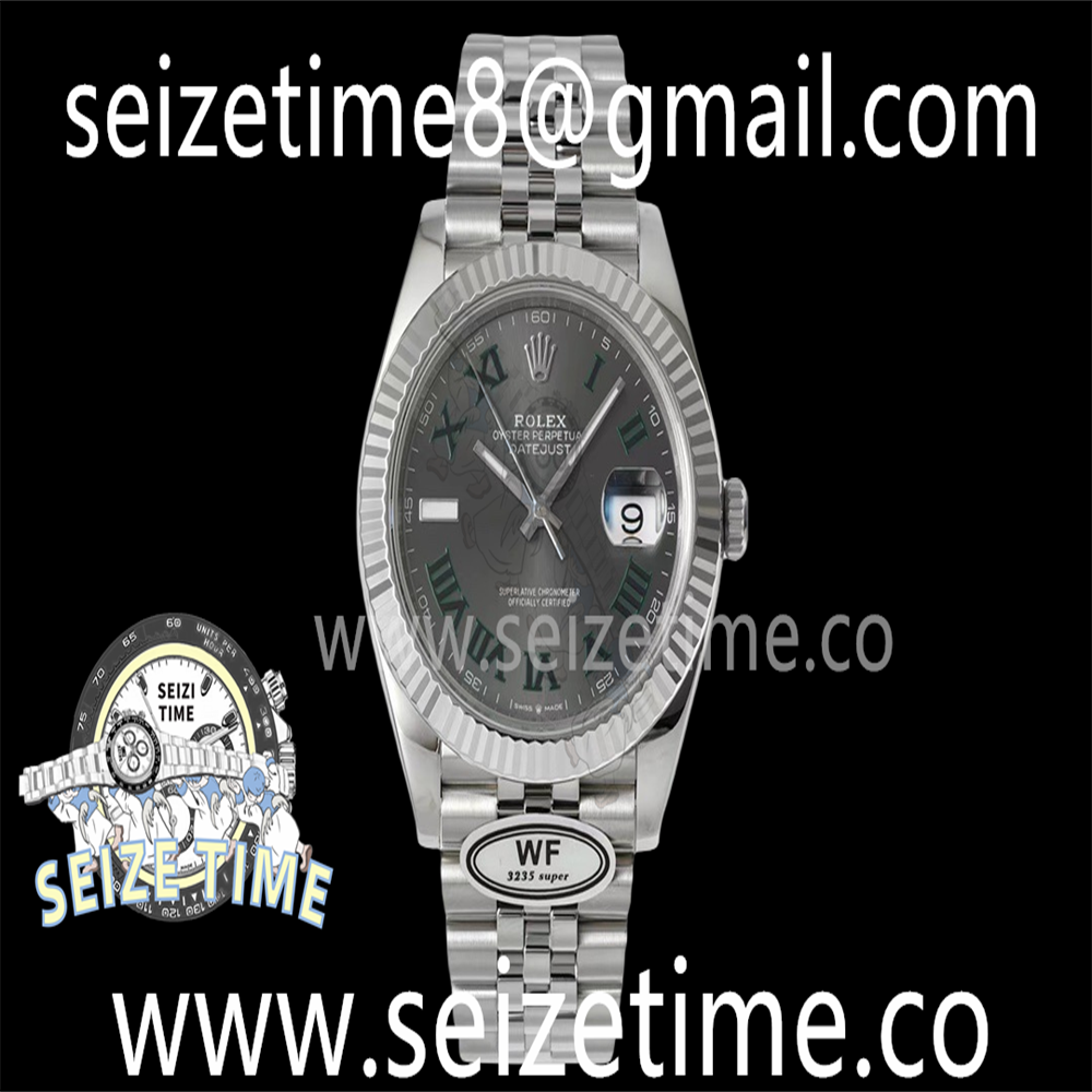 DateJust 41 126334 WF 1:1 Best Edition 904L Steel Gray Dial Green Roman Marker on Jubilee Bracelet VR3235