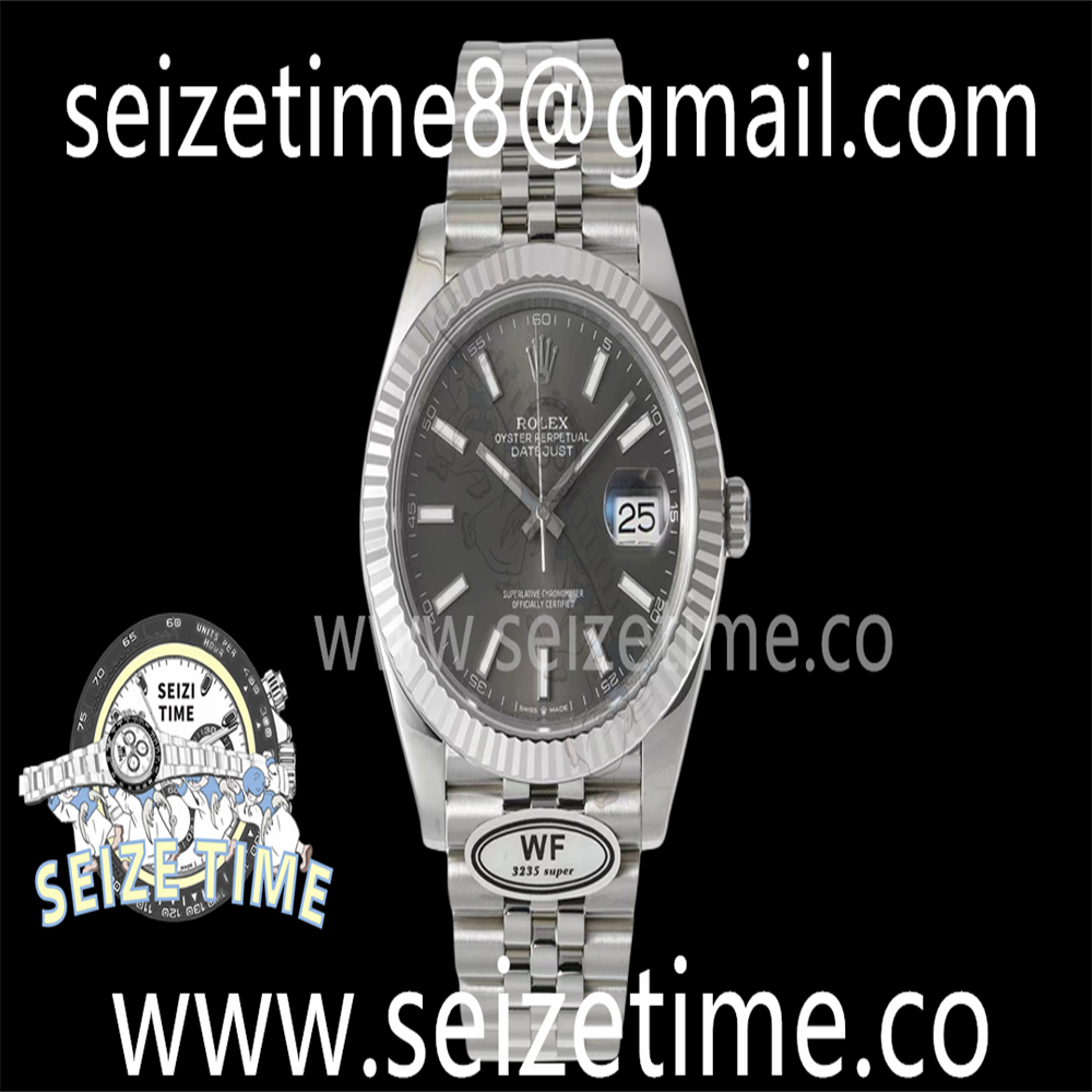 DateJust 41 126334 WF 1:1 Best Edition 904L Steel Gray Stick Dial on Jubilee Bracelet VR3235
