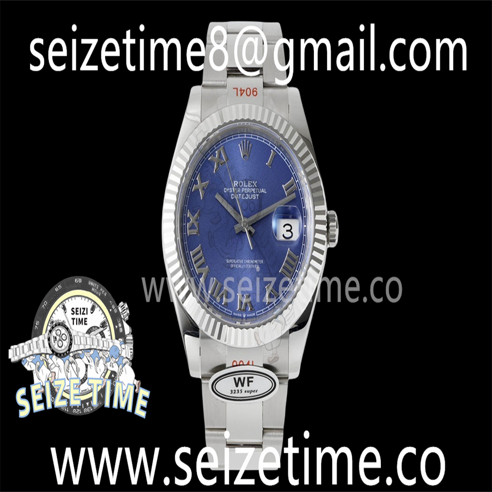 DateJust 41 126334 WF 1:1 Best Edition 904L Steel Blue Roman Dial on Oyster Bracelet VR3235
