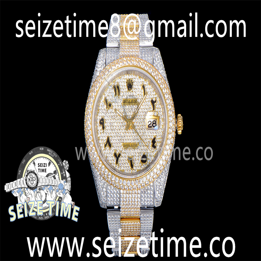 Datejust 41 SS/YG Full Diamonds TWF 1:1 Best Edition Arabic Markers Dial on SS/YG Oyster Bracelet A2824