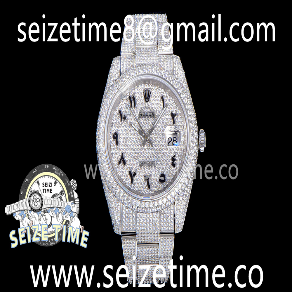 Datejust 41 SS Full Diamonds TWF 1:1 Best Edition Arabic Markers Dial on SS Oyster Bracelet A2824