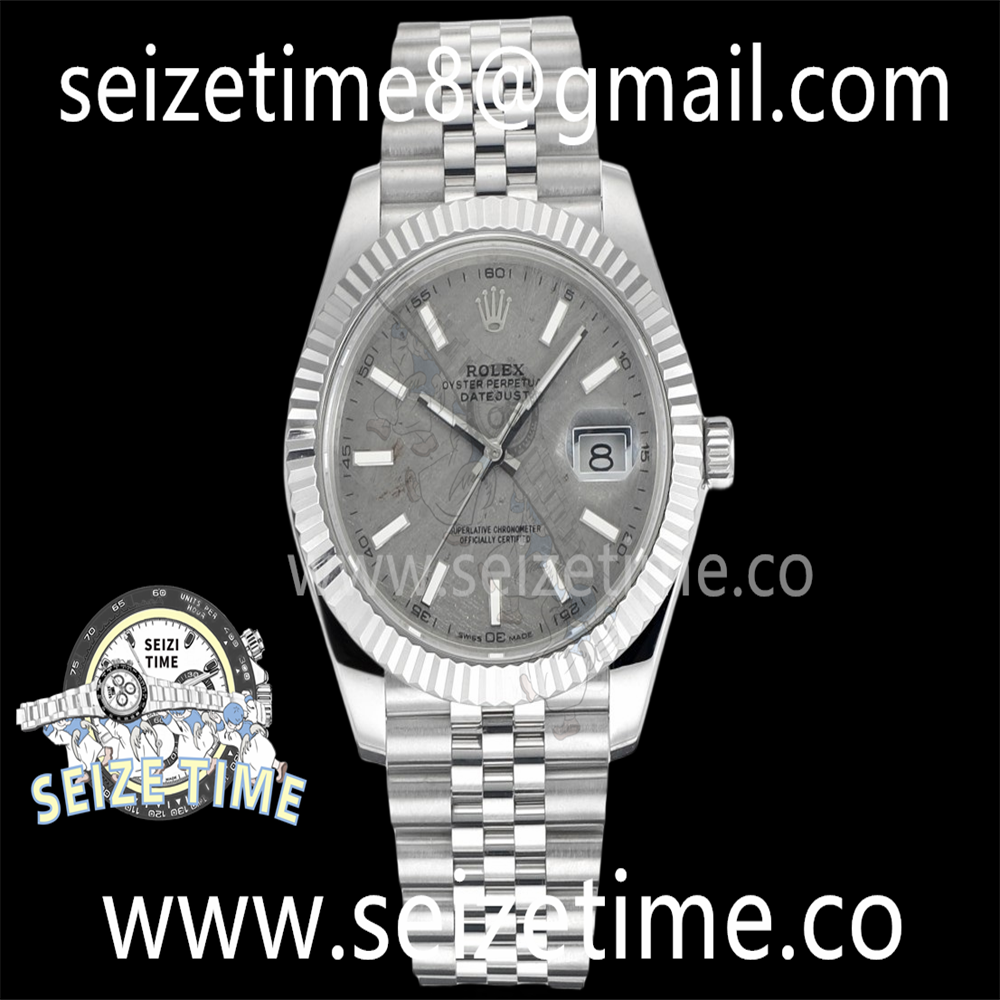 Datejust 41mm 904L SS F8F 1:1 Best Edition Fluted Bezel Meteorite Dial on SS Jubilee Bracelet VR3235