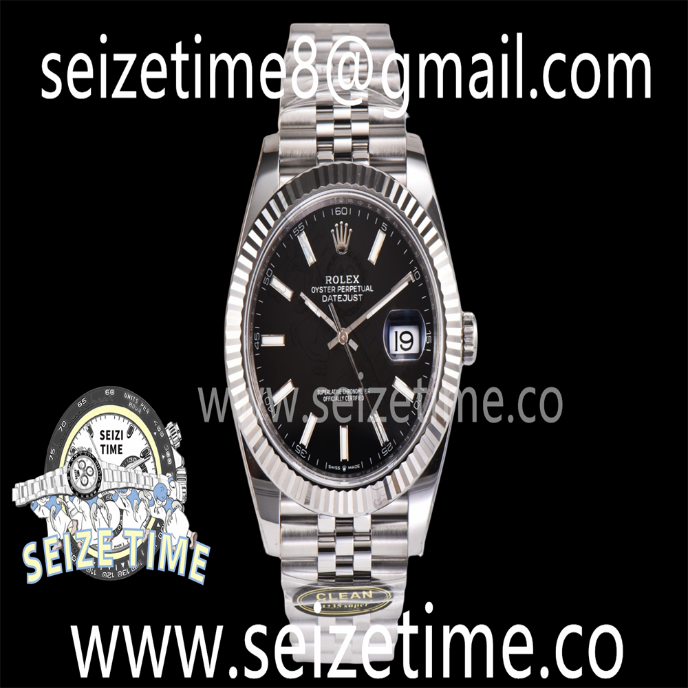DateJust 41 126334 SS Clean 1:1 Best Edition 904L Steel Black Stick Dial on Jubilee Bracelet VR3235