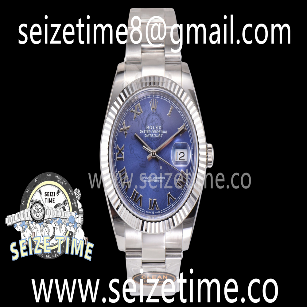 DateJust 41 126334 SS Clean 1:1 Best Edition 904L Steel Blue Roman Dial on Oyster Bracelet VR3235