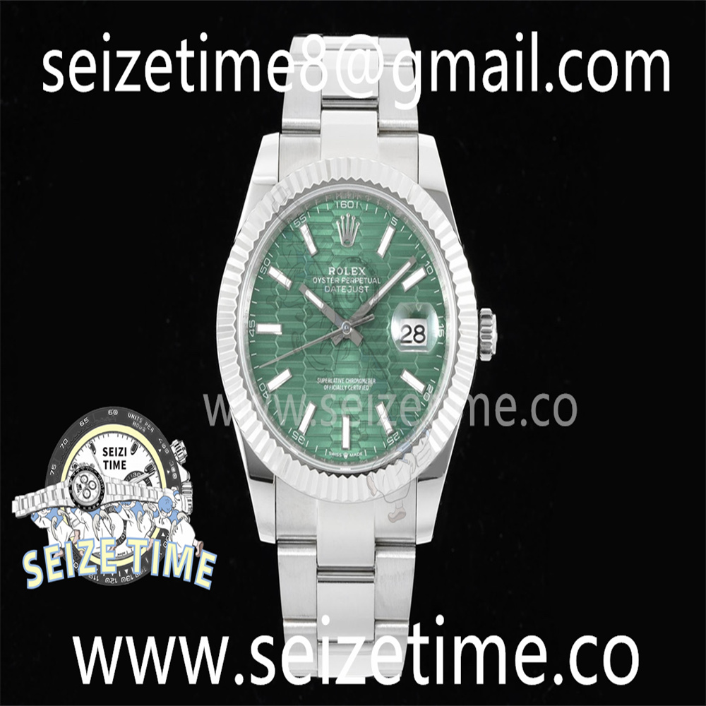 DateJust 41 126334 DIWF 1:1 Best Edition 904L Steel Green Fluted Dial on Oyster Bracelet SA3235