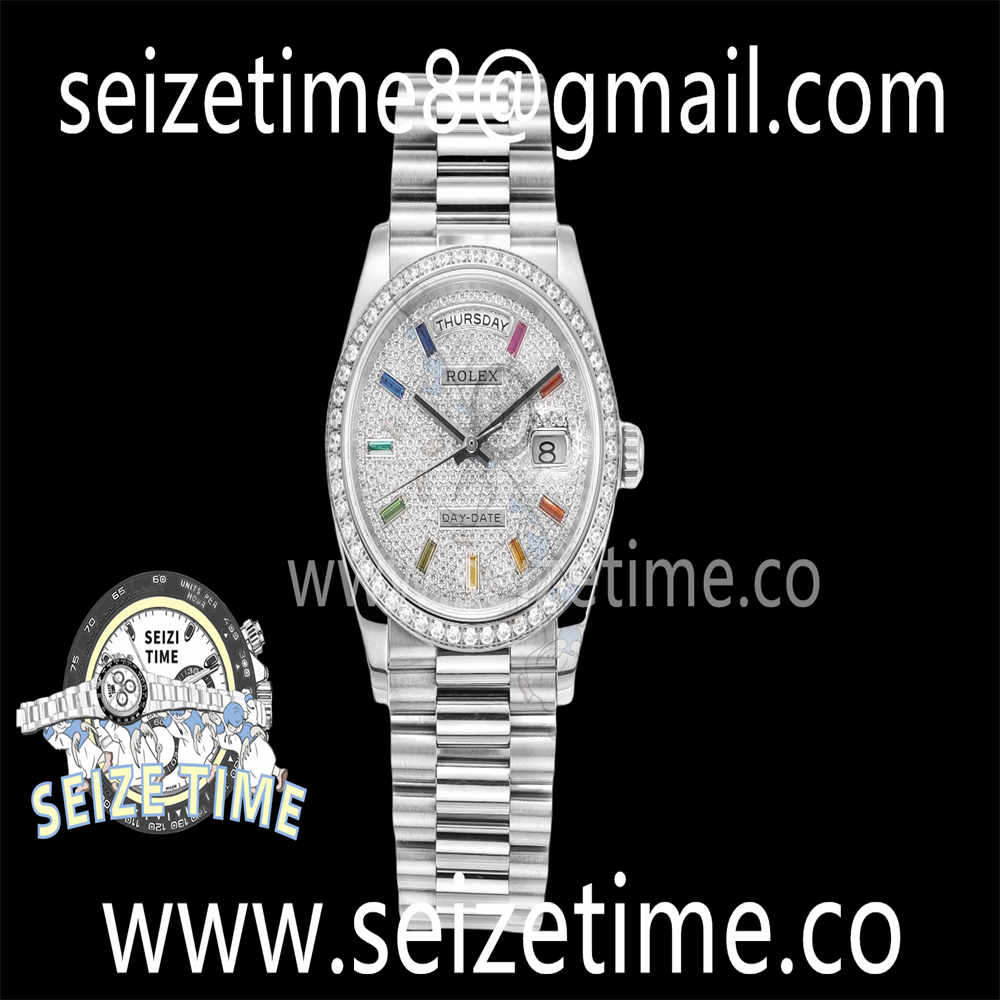 Day-Date 36mm 904L SS RAF 1:1 Best Edition Diam Bezel Diam Dial on SS President Bracelet A2836