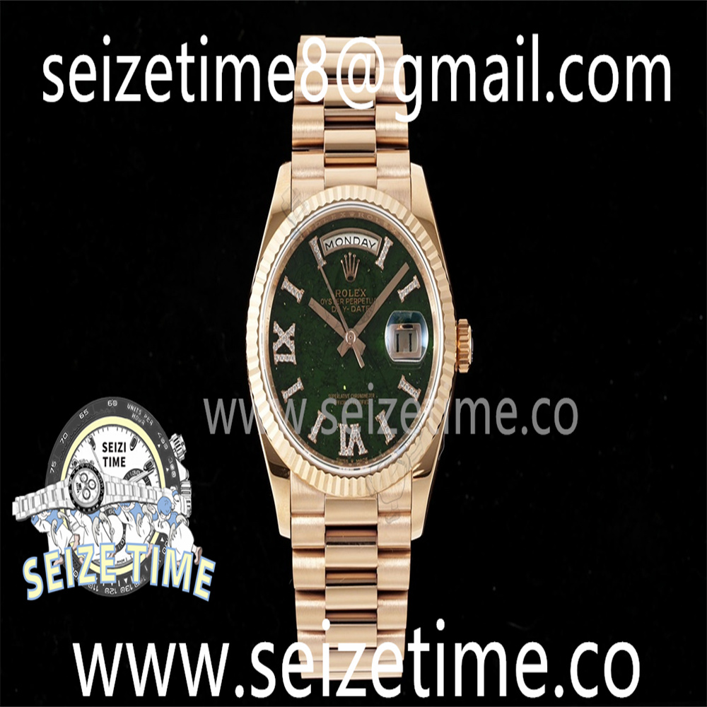 Day Date 36 RG RAF 1:1 Best Edition Green Stone Dial on RG Bracelet A2836
