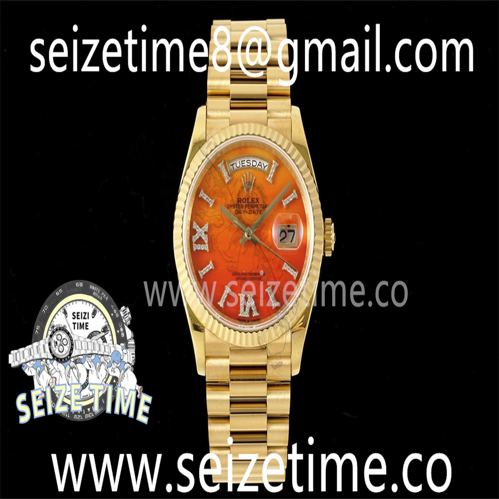 Day Date 36 YG RAF 1:1 Best Edition Red Carnelian Dial on YG Bracelet A2836