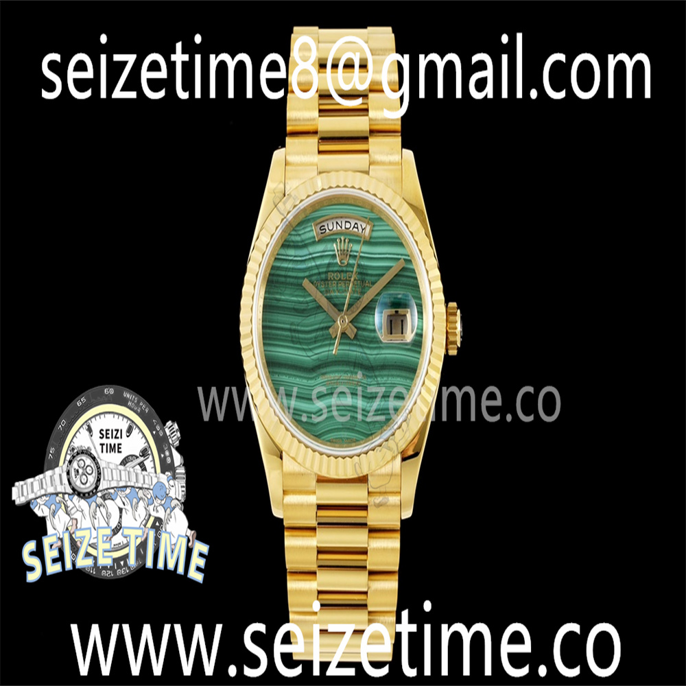 Day Date 36 YG RAF Best Edition Green Wave Dial on YG Bracelet A2836