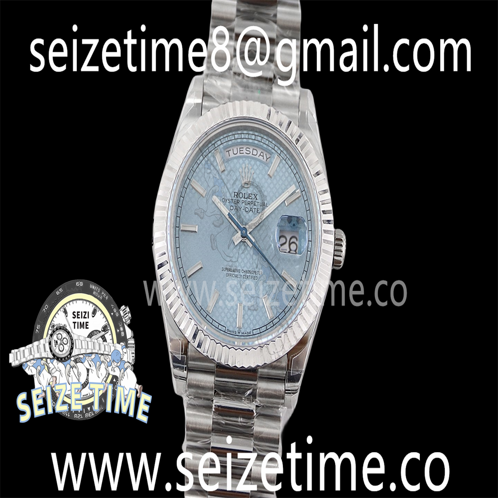 Day Date 40 SS 904L Steel TWSF 1:1 Best Edition Ice Blue Dial on SS Bracelet A2836