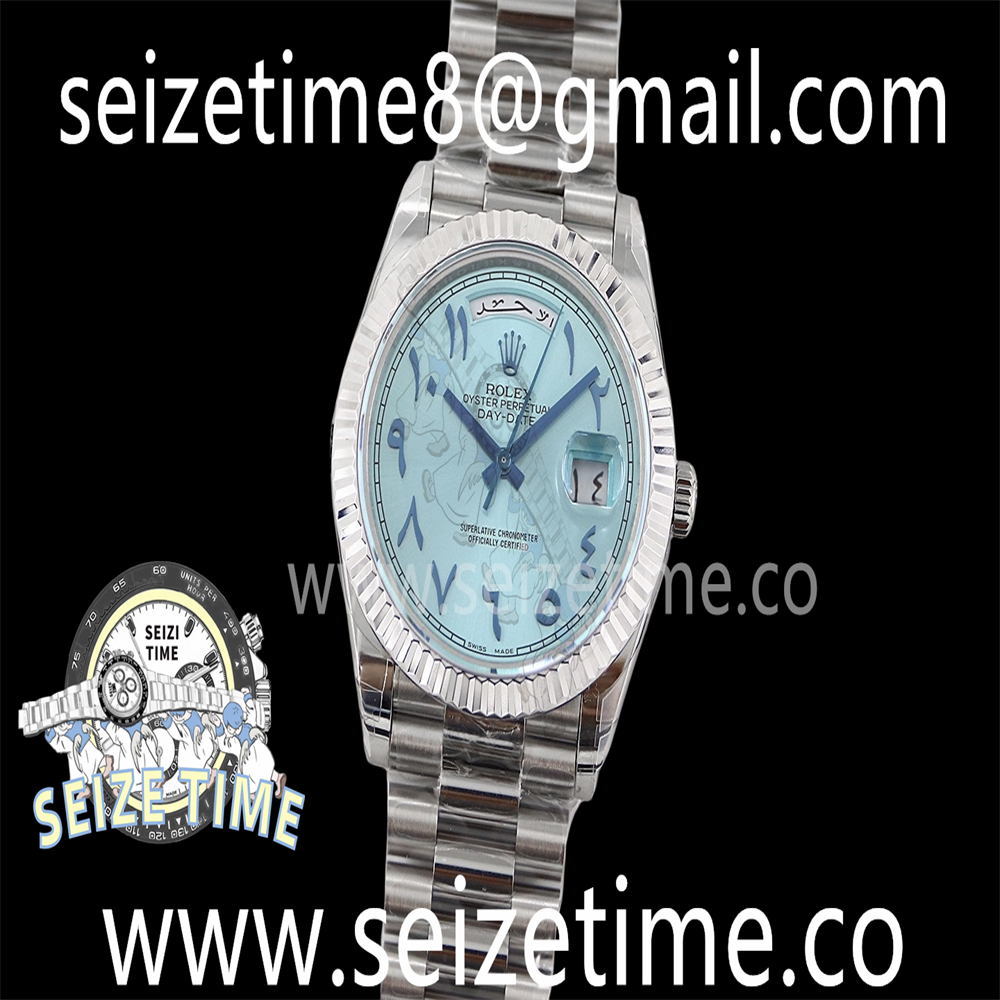 Day Date 40 SS 904L Steel TWSF 1:1 Best Edition Ice Blue Arabic Dial on SS Bracelet A2836