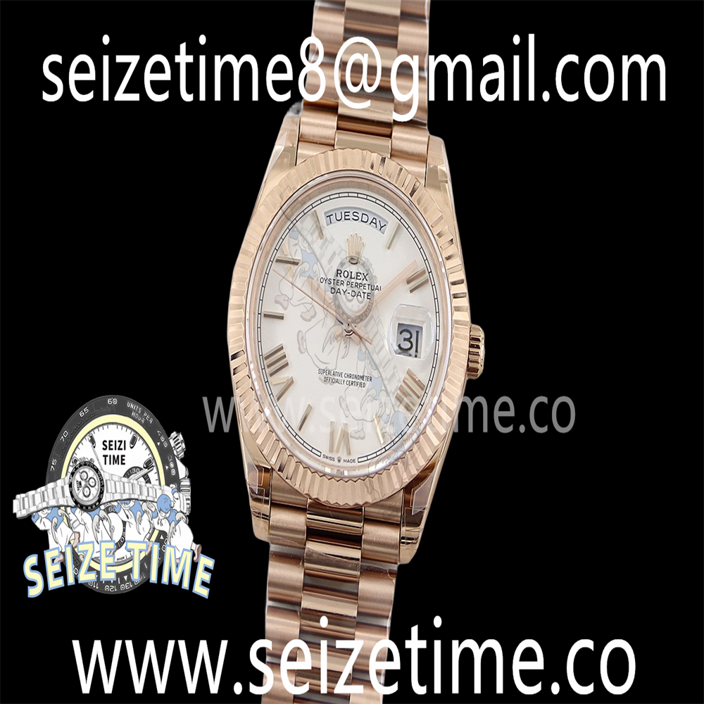 Day Date 40 RG 904L Steel TWSF 1:1 Best Edition White Roman Dial on RG Bracelet A2836