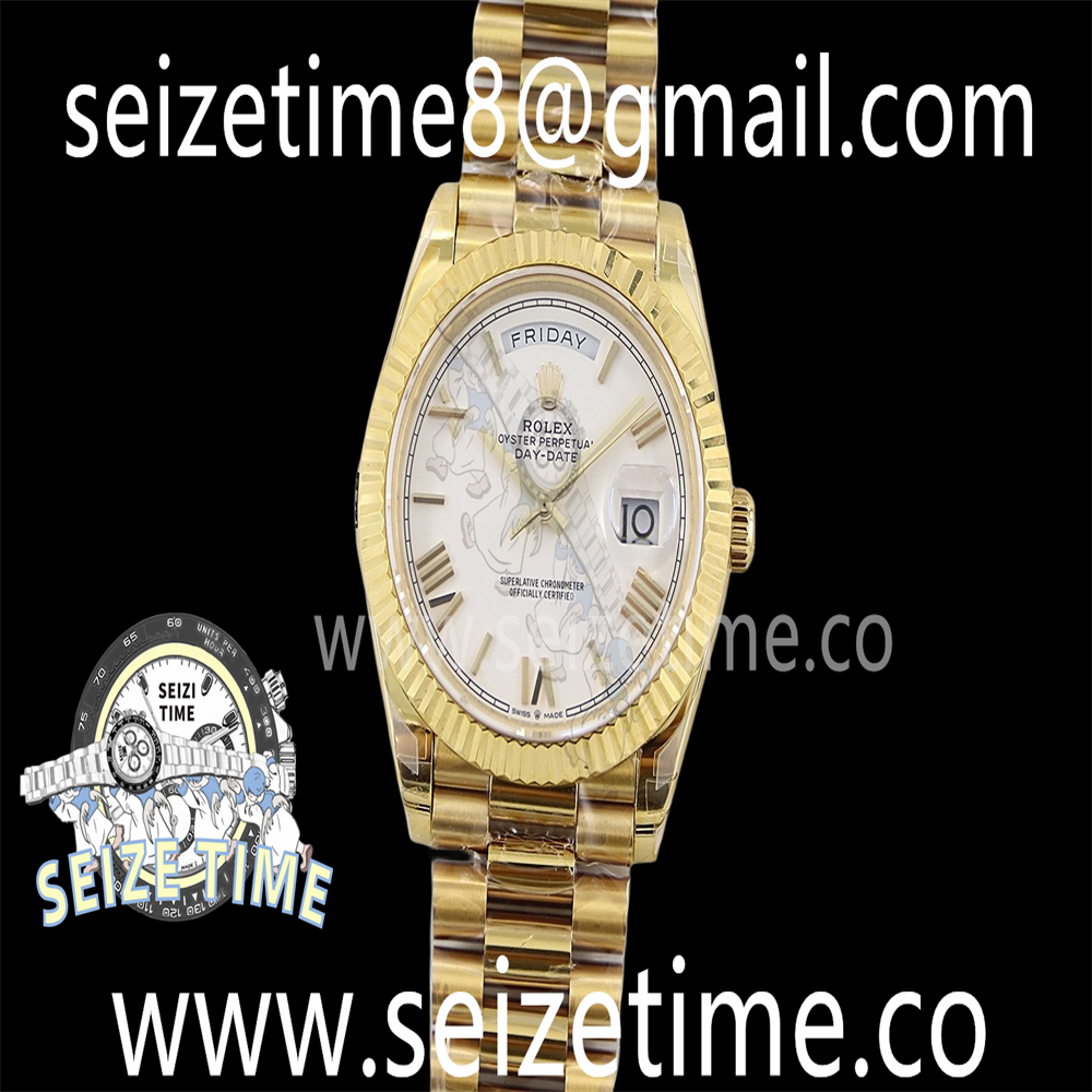 Day Date 40 YG 904L Steel TWSF 1:1 Best Edition White Roman Dial on YG Bracelet A2836
